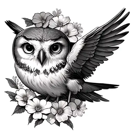 hedwige Harry potter Flowers  tattoo design idea