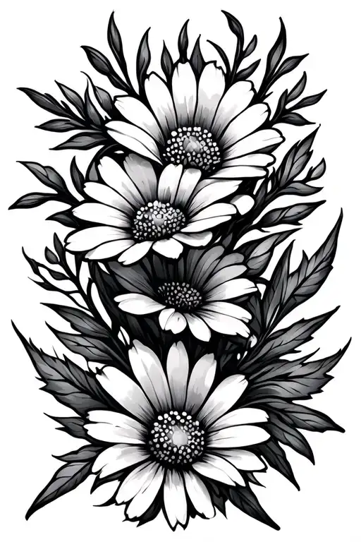 wild flowers, neurodivergent, Gechee Tribe symbols in shape tattoo design idea