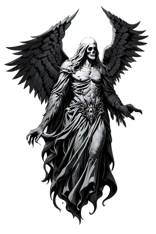 azrael benevolent angel of death tattoo design idea