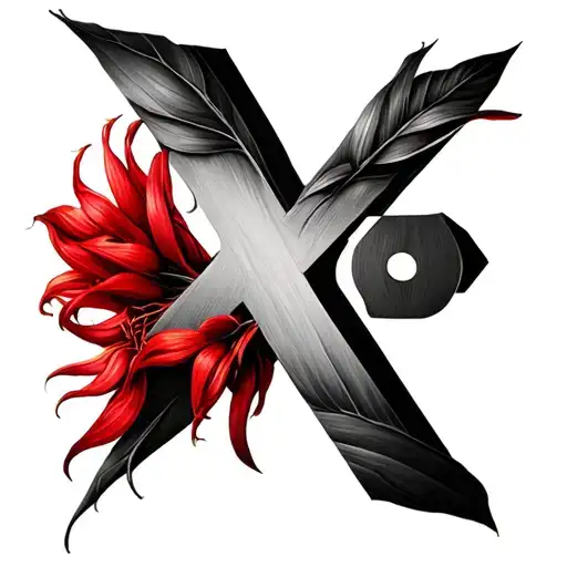 lycoris rouge avec une référence à the weeknd XO logo tattoo design idea