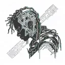 emo,depression,darkness,lonely,suicidal,sad,dark skinned male,dyed short dreads fully hiding face,teens,no tattoo,skinny tattoo design idea