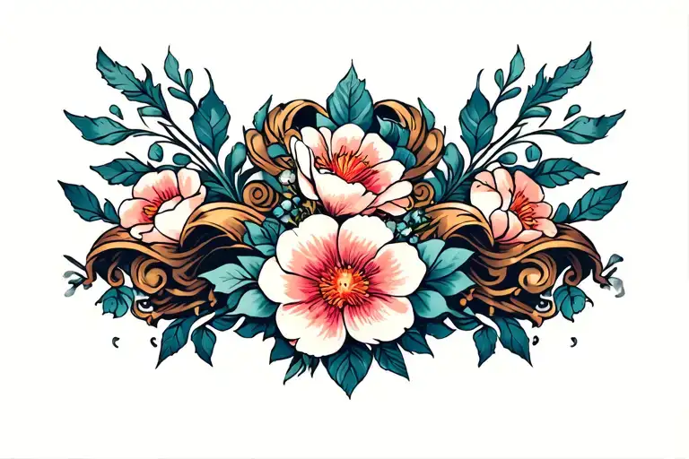 baroque floral chest tattoo tattoo design idea