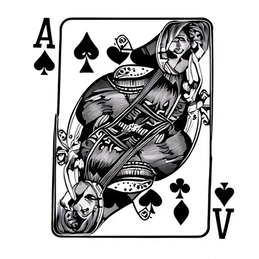 4 aces cards and play cubes tattoo design idea