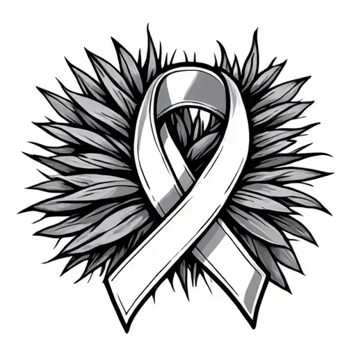 lung cancer ribbon tattoo design idea