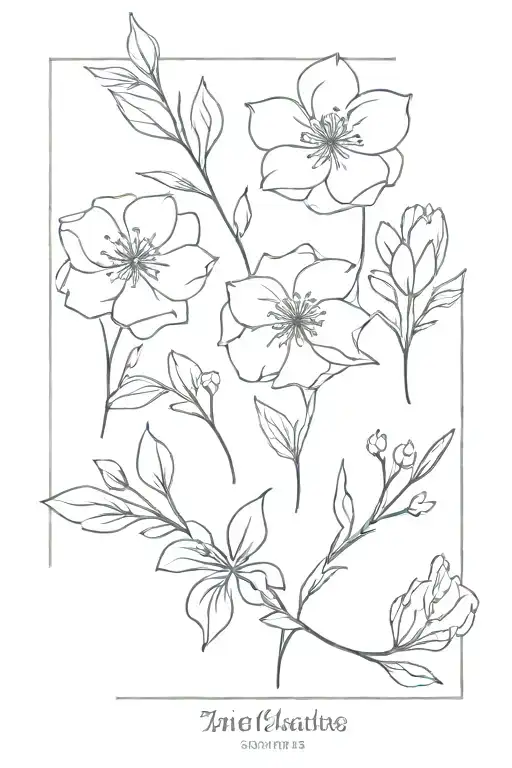 march August September December birth flower tattoo design idea