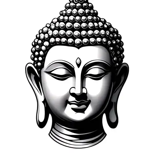 buddha face tattoo design idea