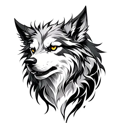 Hati And Skoll tattoo design idea