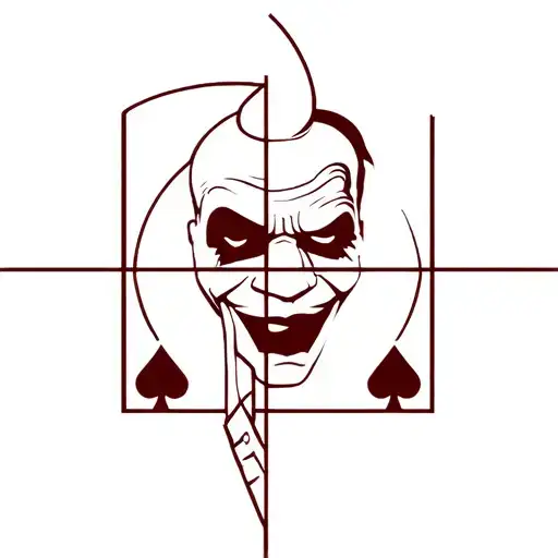 Tattoo design of a Rummikub joker combined with Osiris tattoo design idea