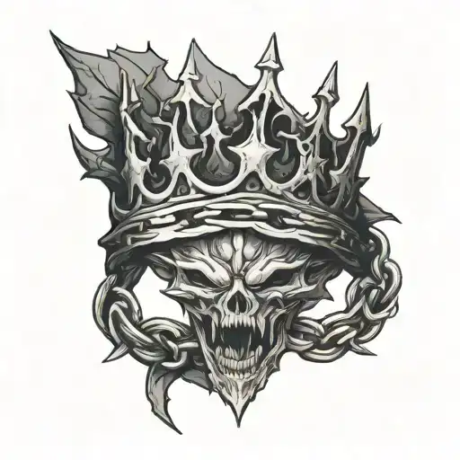 Small minimalistic thorn crown that looks like a broken chain tattoo design idea