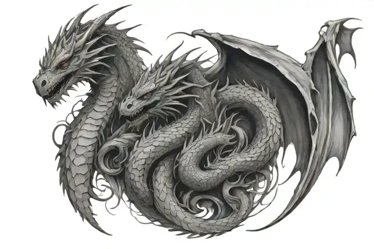 mother of 3 dragons  tattoo design idea