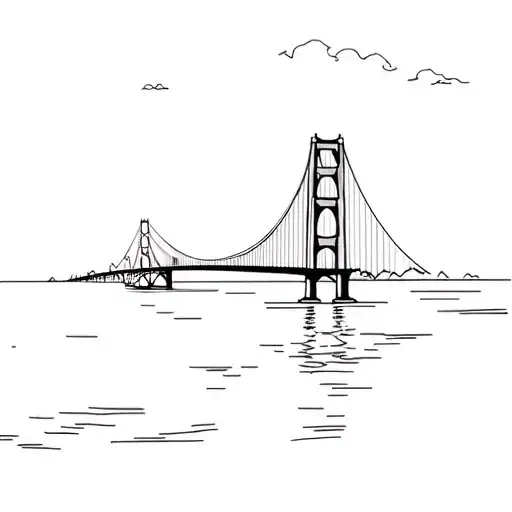 Mackinac bridge Michigan tattoo design idea