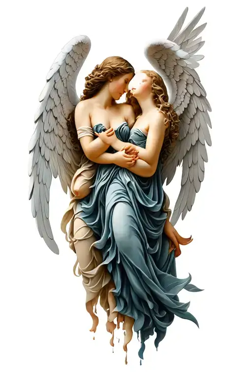 Three Angels Tattoo refers to the Chinese proverb "Do not see evil, do not hear evil, do not speak evil" vertically (arm) tattoo design idea