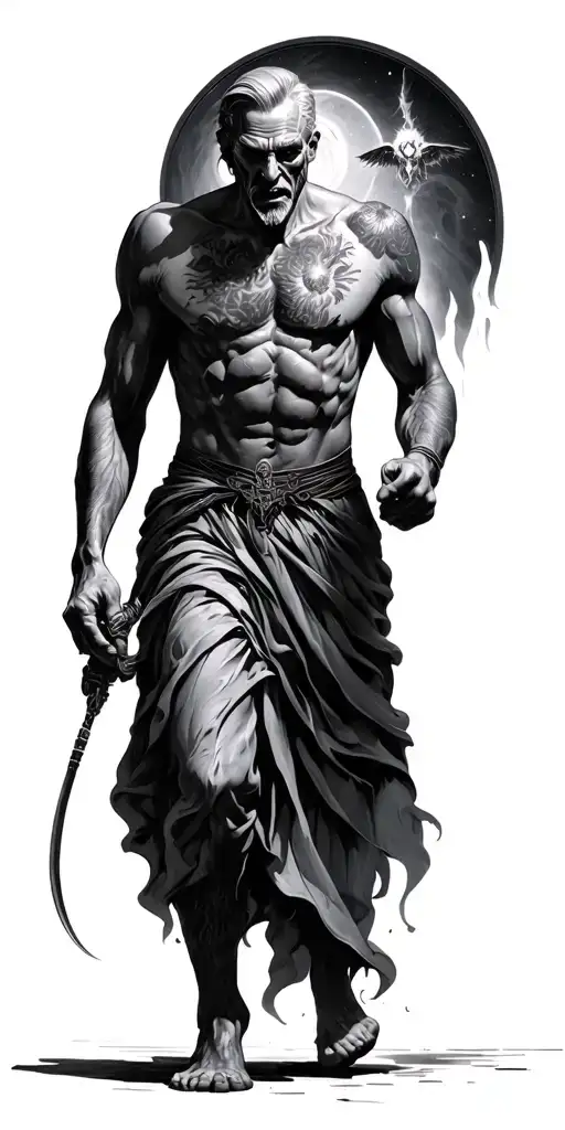 heaven gates dad walking tattoo design idea