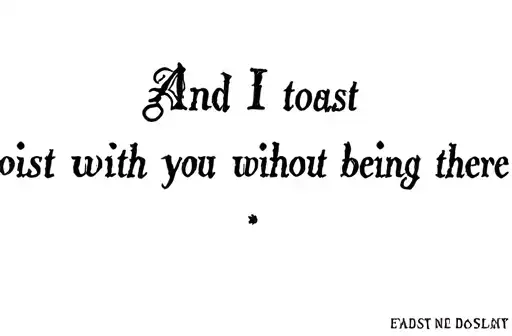"And I toast with you without being there 🥂" tattoo design idea