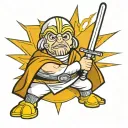 chris griffin star wars jedi with sword cartoon style tattoo design idea