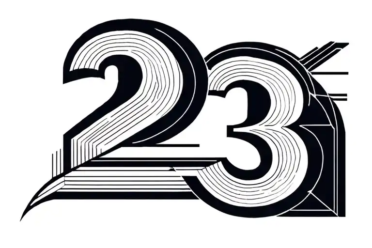 the number 23 tattoo design idea