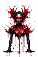 A changeling dripping with blood dripping tattoo design idea