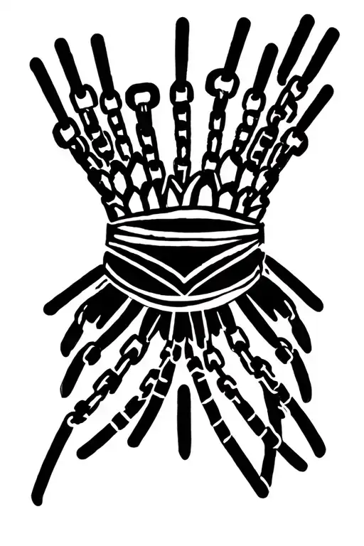 chains made of african crowns symbolizing royalty tattoo design idea