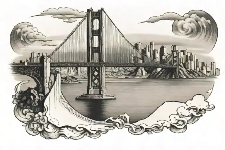 golden gate tattoo design idea