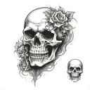 Skull Mysterious and Dark With Fog and broken jaw tattoo design idea