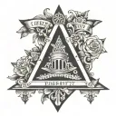 "Liberty, Equality, Fraternity" around a triangle tattoo design idea