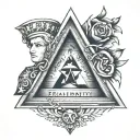 "Liberty, Equality, Fraternity" around a triangle tattoo design idea