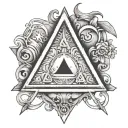 "Liberty, Equality, Fraternity" around a triangle tattoo design idea