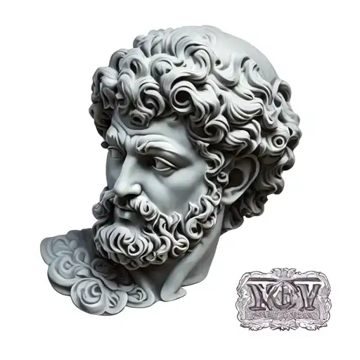 devis statue head tattoo design idea