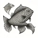 A geometric pattern resembling fish scales with Maori elements incorporated tattoo design idea