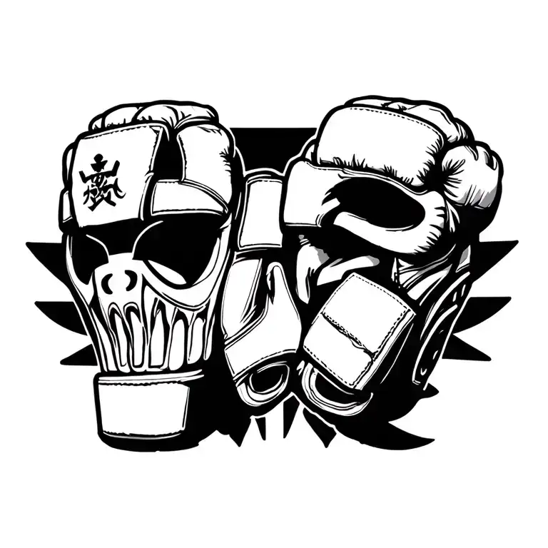 mma gear tattoo design idea