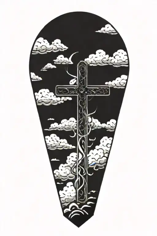 Religious Cross in Sunlight tattoo design idea