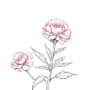carnation flower growing tattoo design idea