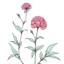 carnation flower growing tattoo design idea