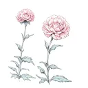 carnation flower growing tattoo design idea