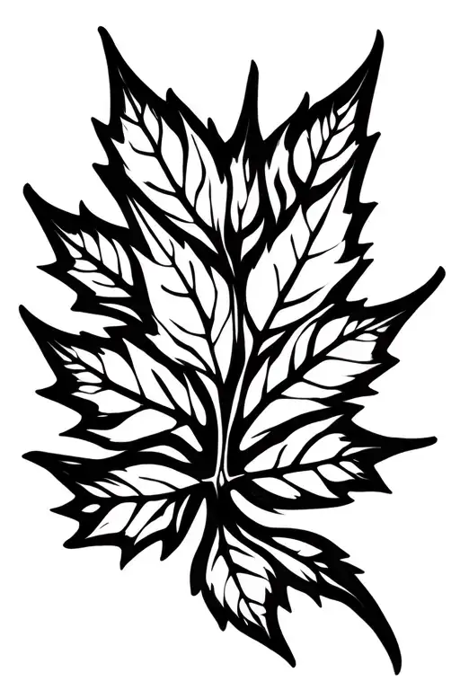 Hip Maple leaf tattoo design idea