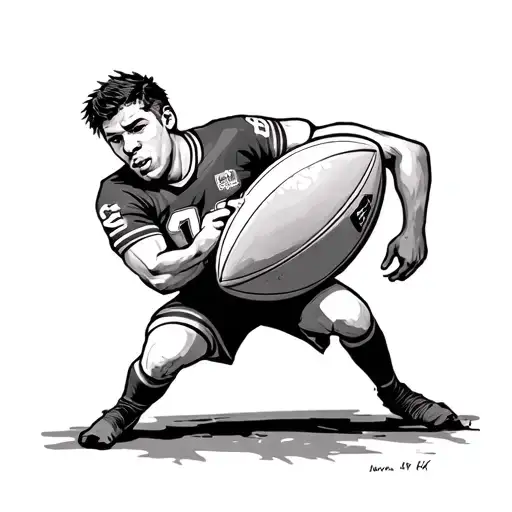 stano and rugby ball morphing tattoo design idea