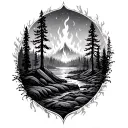 Forest Fire tattoo design idea