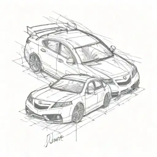 2010 acura tl drifting car leaving tattoo design idea