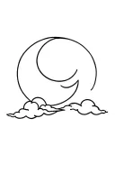moon and cloud tattoo design idea