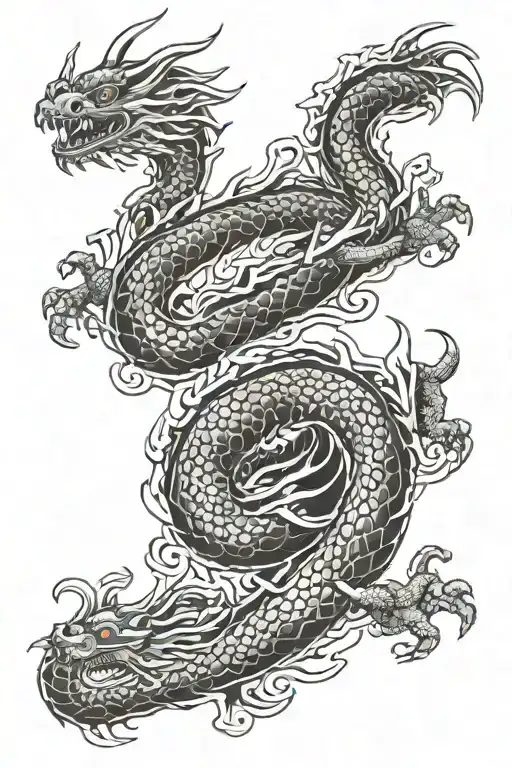 japanese style yakuza tattoo of a black dragon that would be worn by a fearsome and well known yakuza tattoo design idea