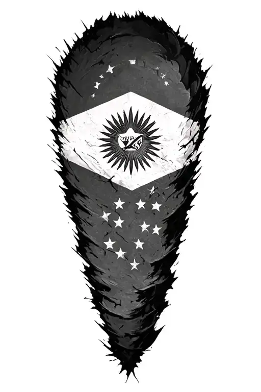 Like a scratch and inside the scratch the flag of Venezuela tattoo design idea