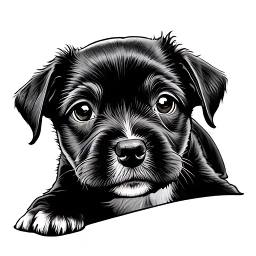 Puppy tattoo design idea