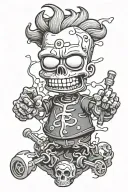 bart simpson skeleton tattoo design idea