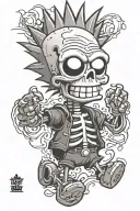 bart simpson skeleton tattoo design idea