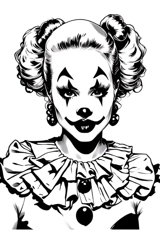 sexy clown girl pin up girl tattoo design idea