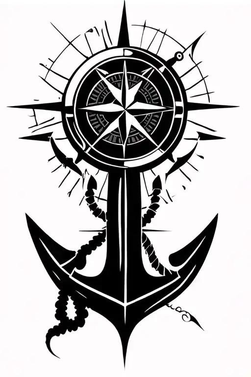 seaman, seafarer, navigator, compass, anchor tattoo tattoo design idea