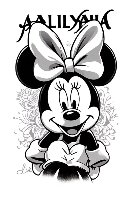 "Aaliyah" minnie mouse tattoo design idea