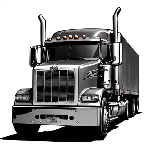 18 Wheeler tattoo design idea