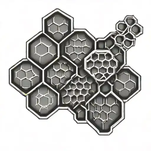 horizontal honeycomb pattern tattoo design idea