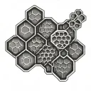 horizontal honeycomb pattern tattoo design idea